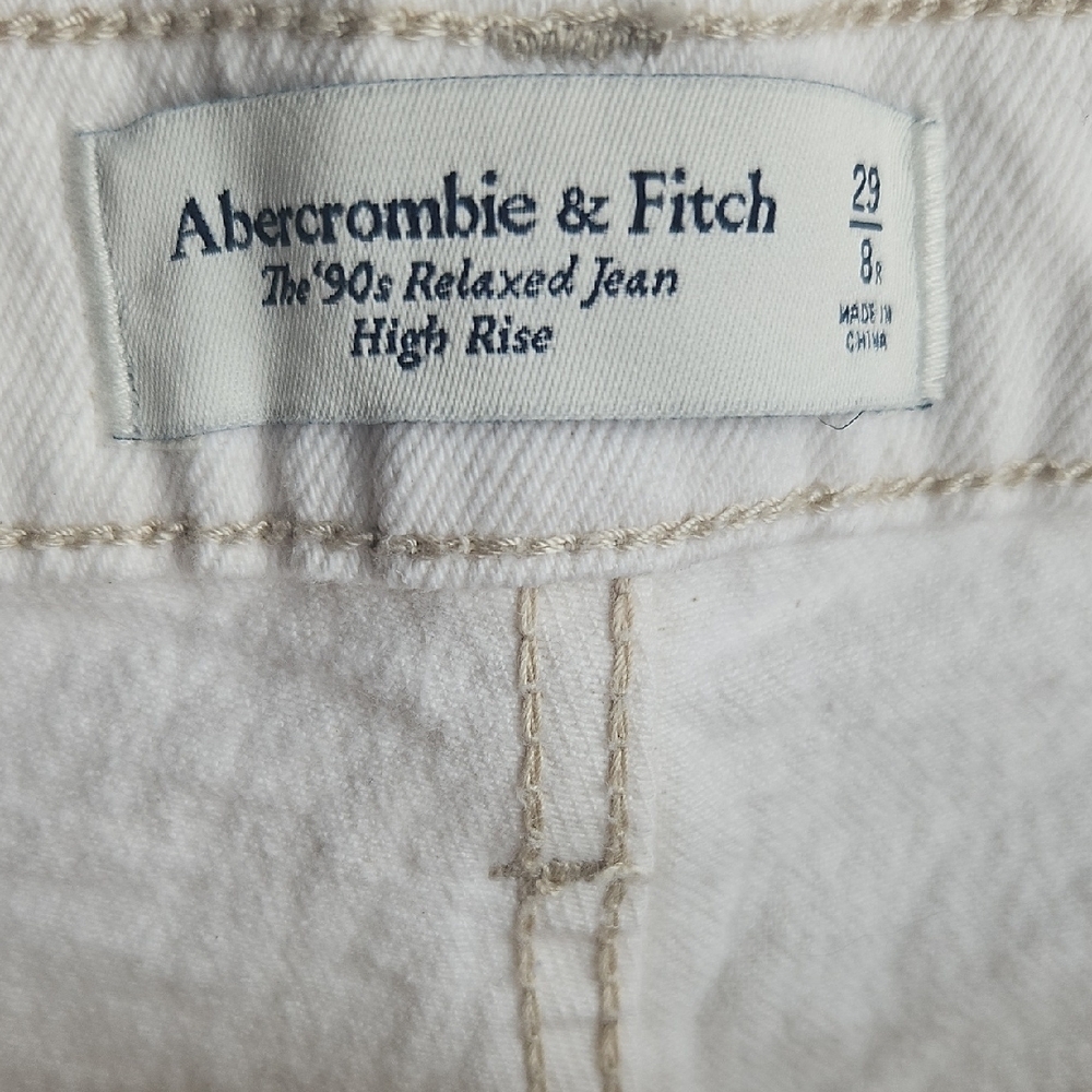 Abercrombie & Fitch Cream High Rise Jeans - Picture 2 of 5